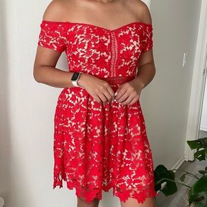 Francesca’s Red Lace Dress